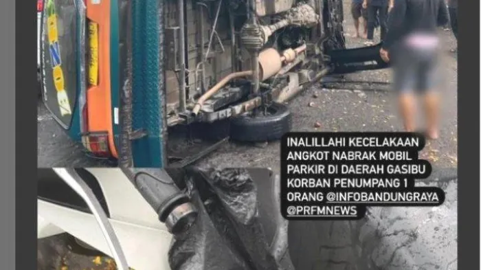 Kecelakaan Angkutan Kota di Cimahi Penumpang Terluka dan Dilarikan ke Rumah Sakit Setelah Disenggol dan Terbalik